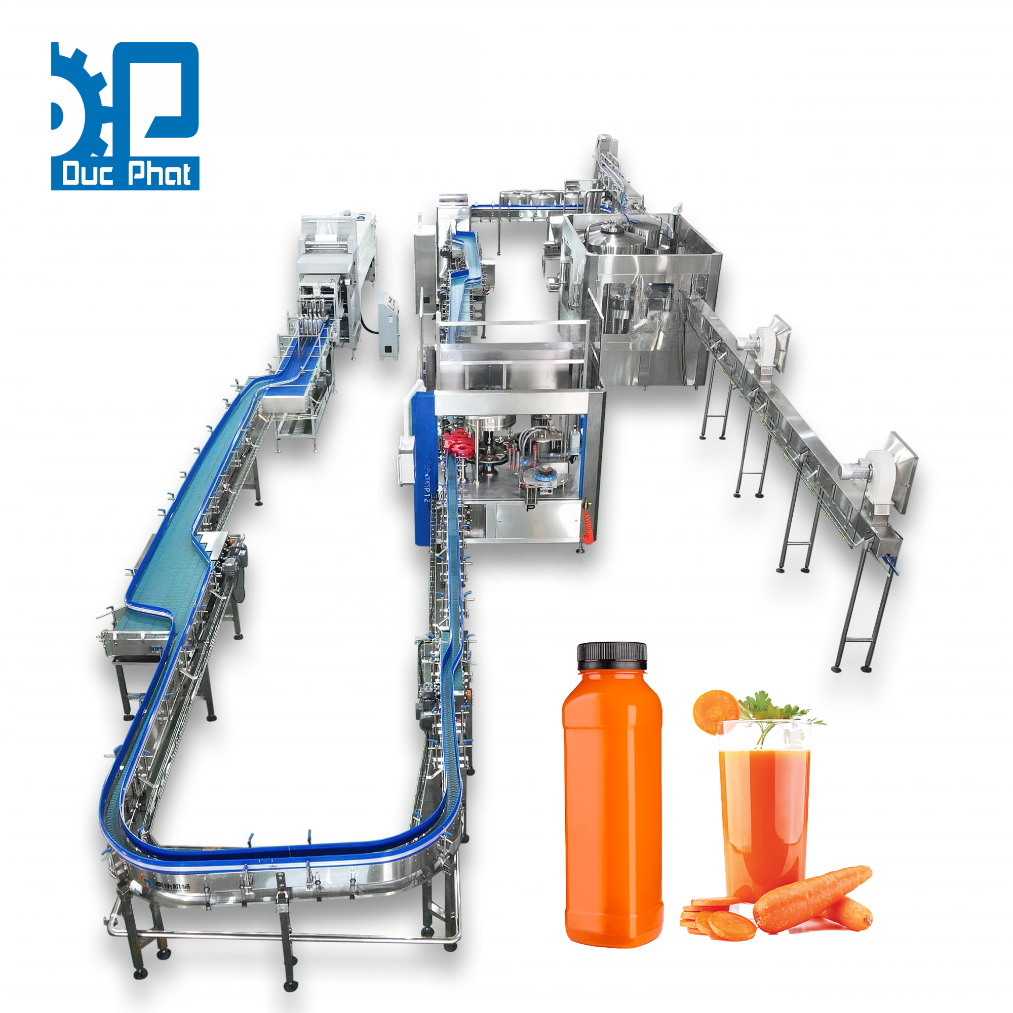 Dây chuyền chiết rót nước ép cà rốt đóng chai Dây chuyền chiết rót nước ép cà rốt đóng chai
