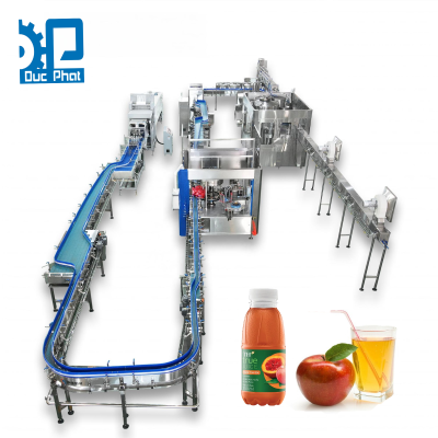 Máy chiết rót nước ép táo đóng chai