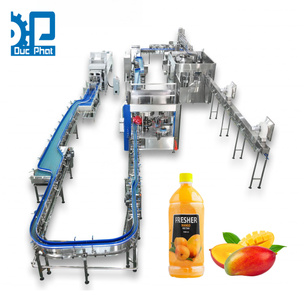 Máy chiết rót nước ép xoài đóng chai