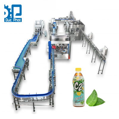 Máy chiết rót nước trà bạc hà đóng chai