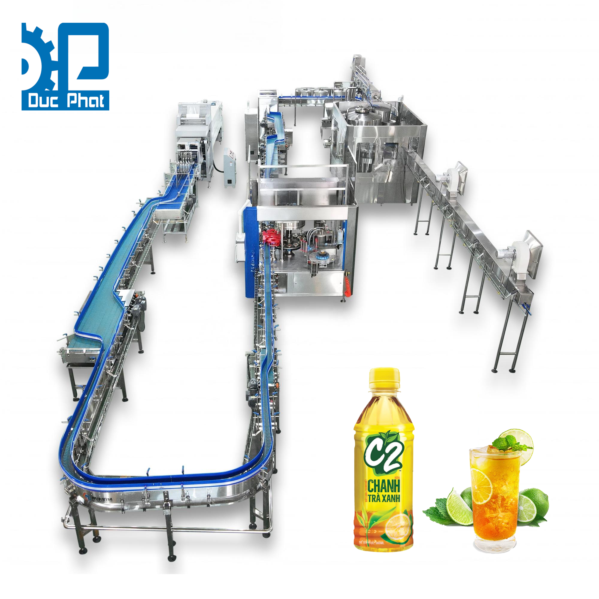Máy chiết rót nước trà chanh đóng chai Máy chiết rót nước trà chanh đóng chai