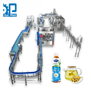 Máy chiết rót nước trà hoa cúc đóng chai