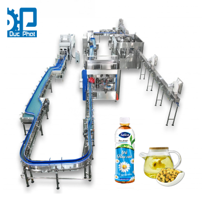 Máy chiết rót nước trà hoa cúc đóng chai