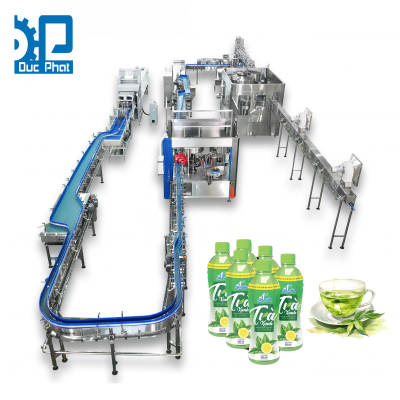 Máy chiết rót nước trà xanh đóng chai