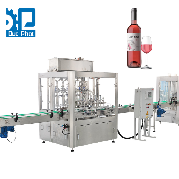 Máy chiết rót rượu vang hồng đóng chai