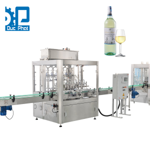 Máy chiết rót rượu vang trắng đóng chai