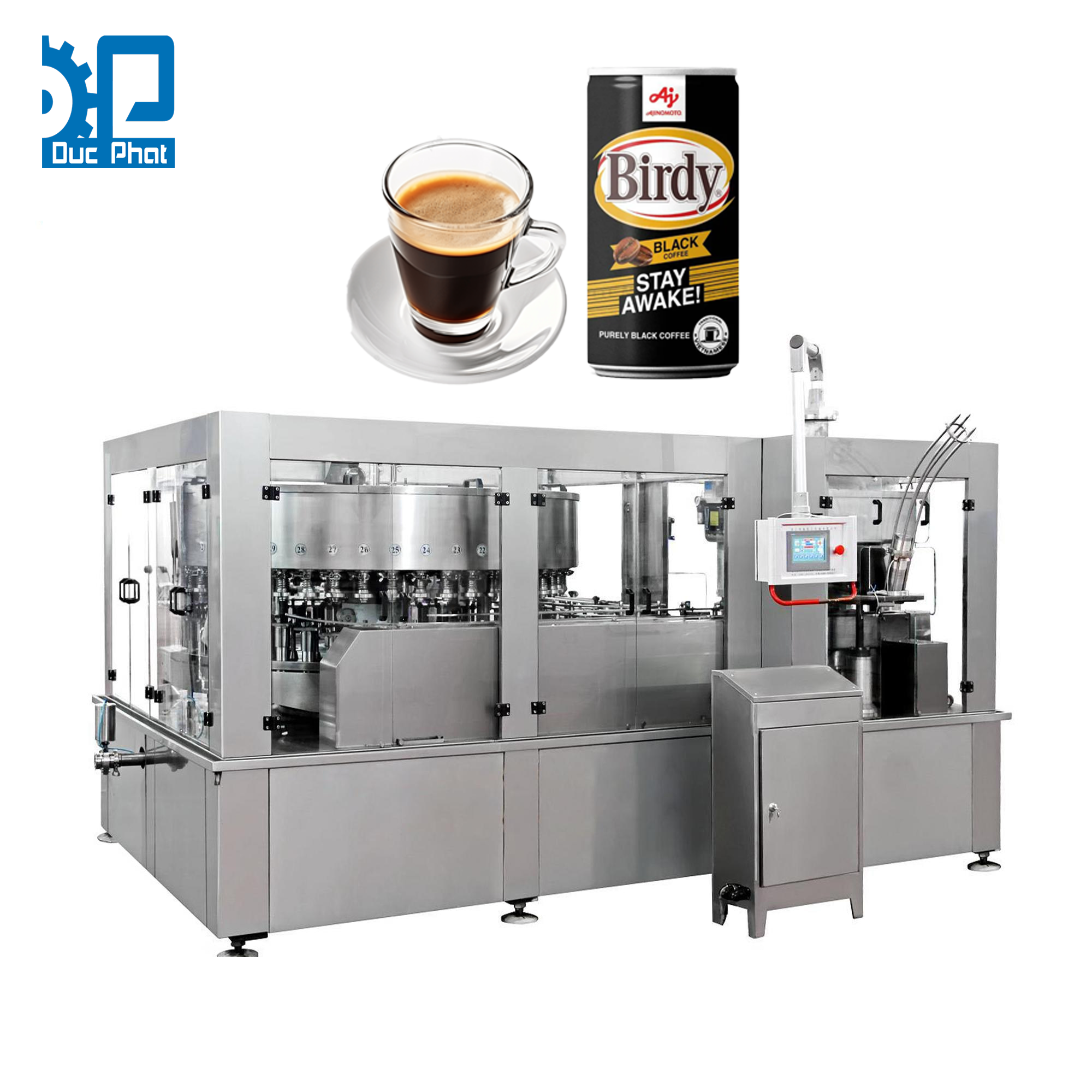 Máy chiết rót cà phê đen đóng lon Máy chiết rót cà phê đen đóng lon