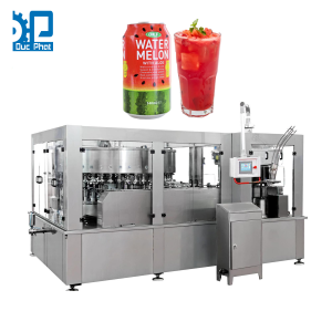 Máy chiết rót nước dưa hấu đóng lon