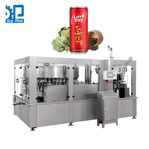 Máy chiết rót trà ô long đóng lon