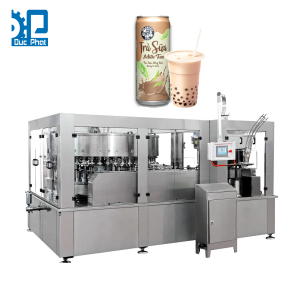 Máy chiết rót trà sữa đóng lon
