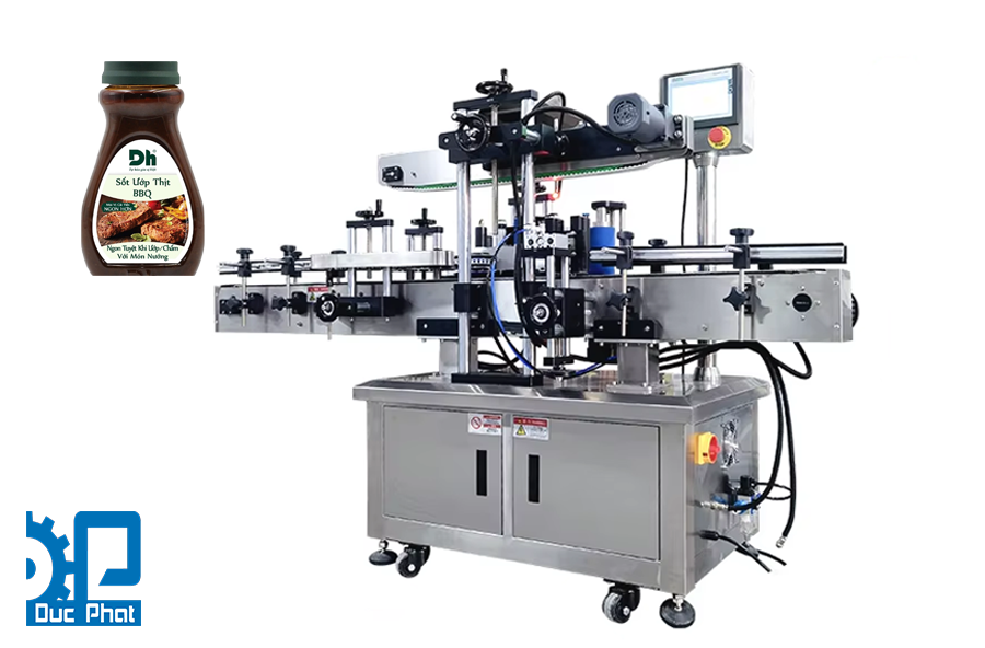 Dán nhãn chai nước sốt nướng Dán nhãn chai nước sốt nướng