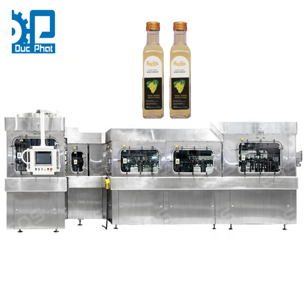 Máy chiết rót giấm rượu trắng đóng chai