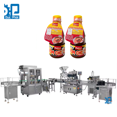 Máy chiết rót nước sốt kim chi đóng chai