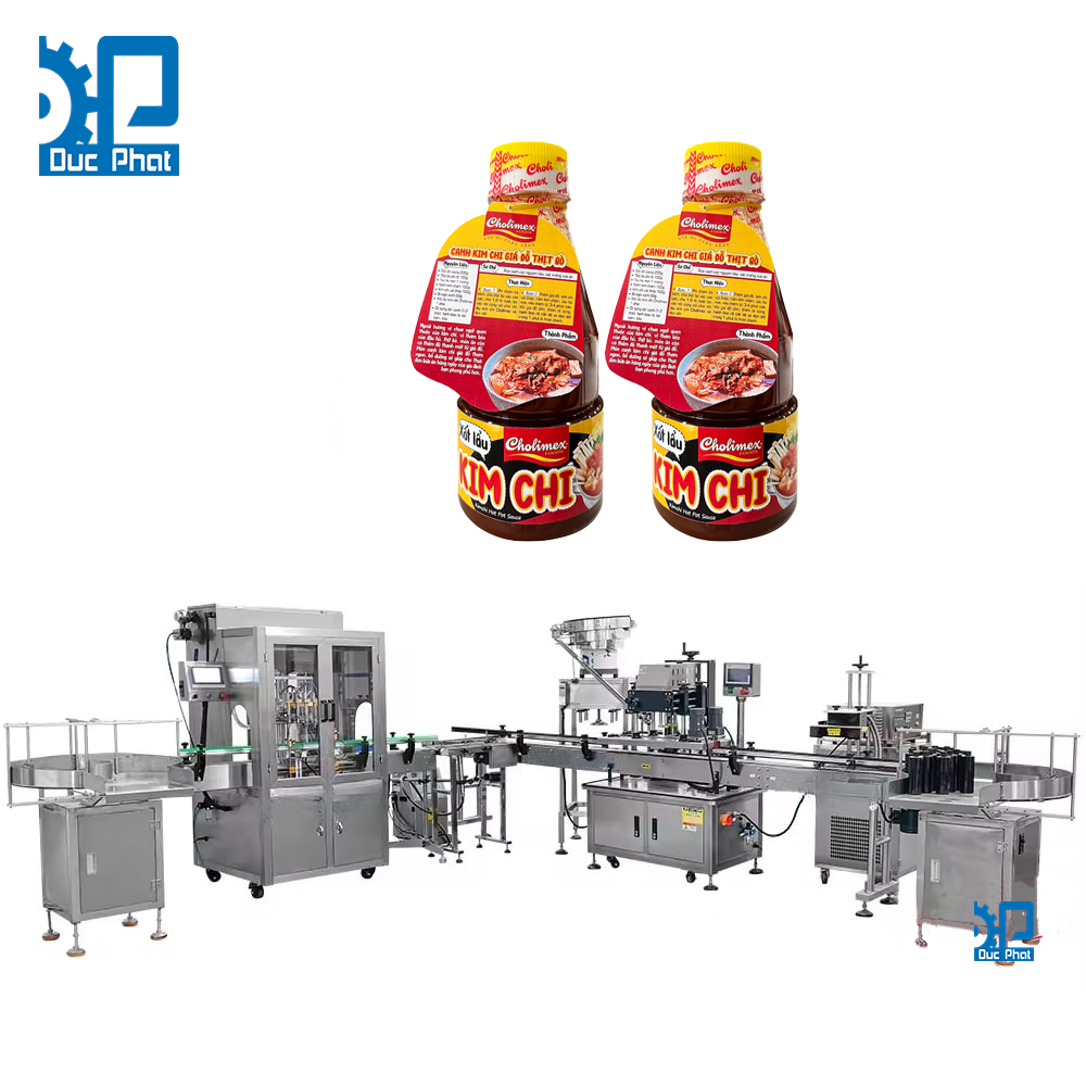 Dây chuyền chiết rót nước sốt kim chi đóng chai Dây chuyền chiết rót nước sốt kim chi đóng chai