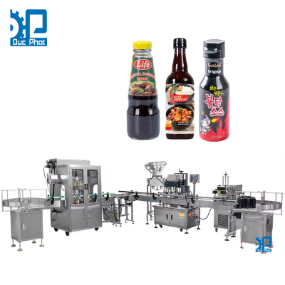 Máy chiết rót nước sốt ngũ vị đóng chai