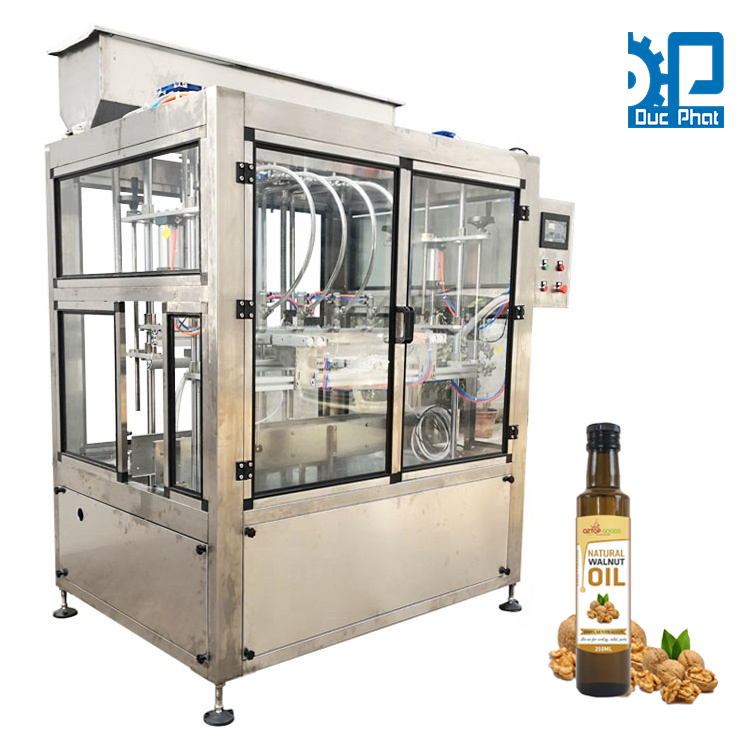 Máy chiết rót dầu hạt óc chó đóng chai Máy chiết rót dầu hạt óc chó đóng chai