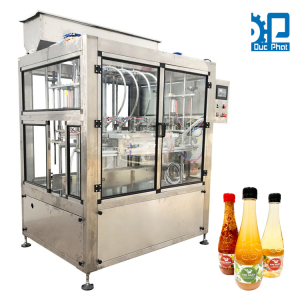 Máy chiết rót giấm tỏi đóng chai