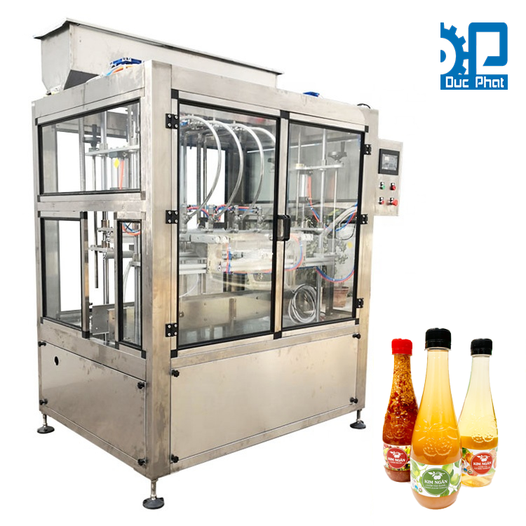 Máy chiết rót giấm tỏi đóng chai Máy chiết rót giấm tỏi đóng chai